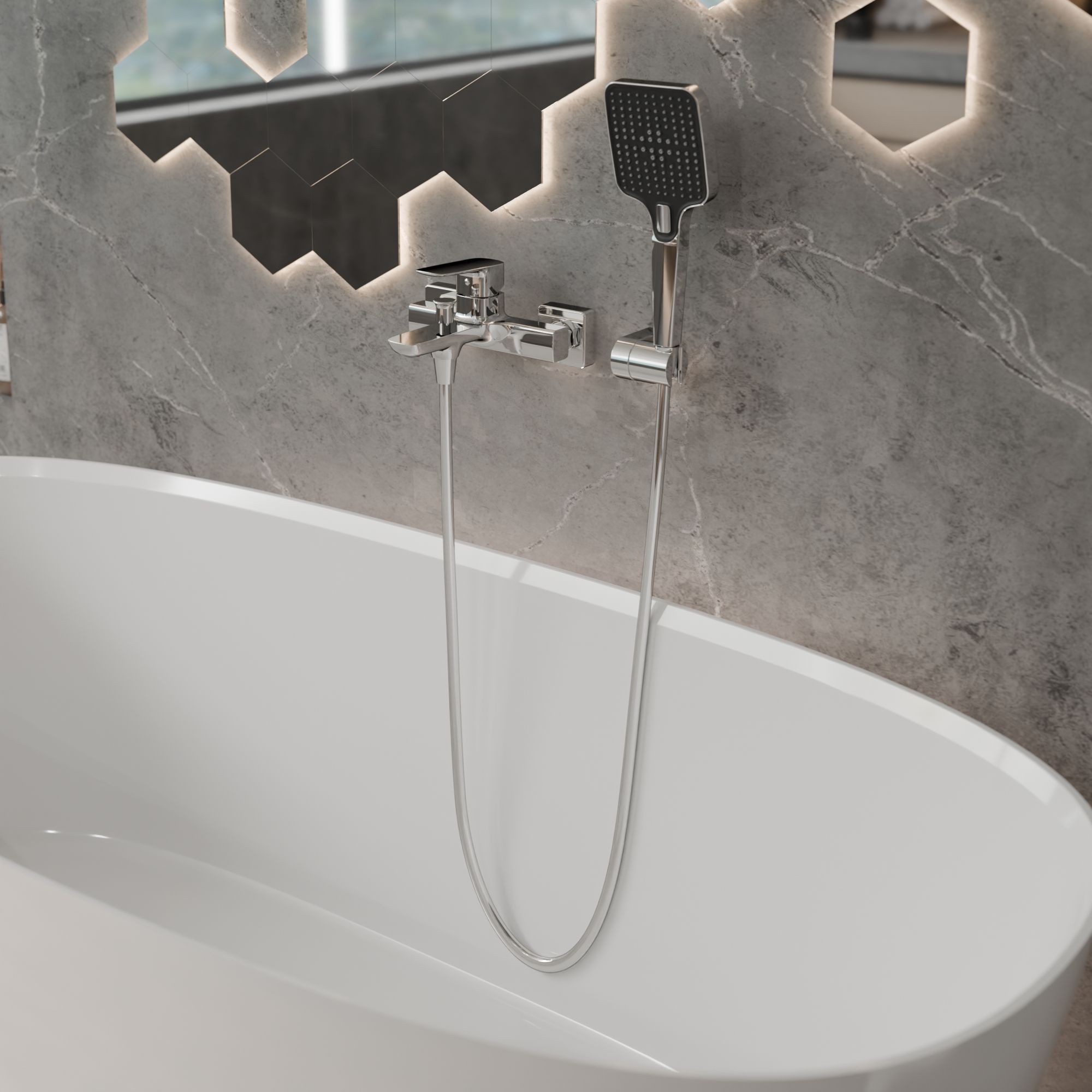 Bateria wannowa Qanix chrom